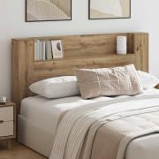 vidaXL Huvudgavelsskåp med LED Artisan Ek 160 x 16,5 x 103,5 cm