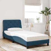 vidaXL Bed with Mattress Blue 90x190 cm Velvet