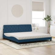 vidaXL Bed with Mattress Blue 200x200 cm Velvet