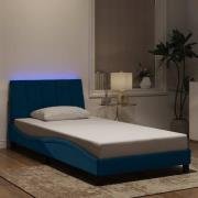 vidaXL Bed Frame with LED without Mattress "Hanko" Blue 100x200 cm Vel...