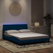vidaXL Bed Frame with LED without Mattress "Hanko" Blue 160x200 cm Vel...