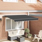 vidaXL Utfällbar markis Antracit 300 x 200 cm tyg