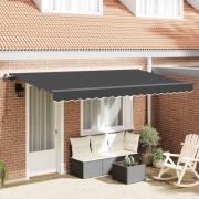 vidaXL Utfällbar markis Antracit 350 x 200 cm tyg