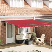 vidaXL Markisram Röd 400 × 300 cm Polyester med PU-beläggning