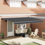 vidaXL Utfällbar markis Antracit 450 × 300 cm Tyg och Metall