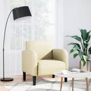 vidaXL Soffstol med armstöd gräddvit 54 cm konstläder