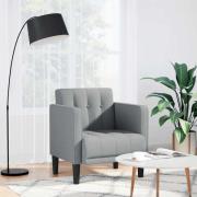 vidaXL Soffstol med armstöd ljusgrå 53 cm tyg