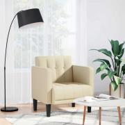 vidaXL Soffstol med armstöd gräddvit 53 cm tyg