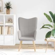 vidaXL fåtölj Ljusgrå 62 x 67 x 95,5 cm Sherpa tyg