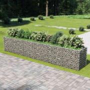 vidaXL Planteringsgabion upphöjd galvaniserat stål 540x90x100 cm