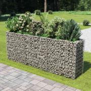 vidaXL Planteringsgabion upphöjd galvaniserat stål 270x50x100 cm