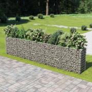 vidaXL Planteringsgabion upphöjd galvaniserat stål 450x50x100 cm