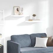 vidaXL Svävande vägghyllor 2 st vit högglans 50x23x3,8 cm MDF
