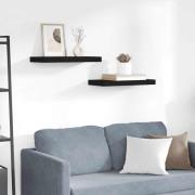 vidaXL Svävande vägghyllor 2 st svart 50x23x3,8 cm MDF