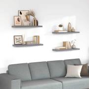 vidaXL Svävande vägghyllor 4 st grå 80x23,5x3,8 cm MDF