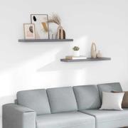 vidaXL Svävande vägghyllor 2 st grå 90x23,5x3,8 cm MDF