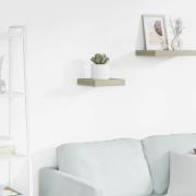 vidaXL Svävande vägghylla ek 23x23,5x3,8 cm MDF