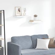 vidaXL Svävande vägghyllor 2 st ek och vit 40x23x3,8 cm MDF
