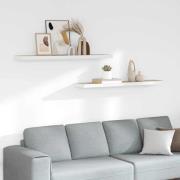 vidaXL Svävande vägghyllor 2 st ek och vit 120x23,5x3,8 cm MDF
