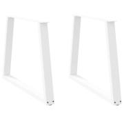 vidaXL Matbordsben V-formade 2 st vita 100x(72-73,3) cm stål