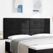 vidaXL LED huvuddyna med LED-ljusslingor Svart 200 cm Sammet