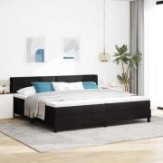 vidaXL Bäddfjäder med huvudgavel Svart 200 x 200 cm Sammet