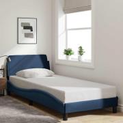 vidaXL Bed Frame with Headboard "Dover" Blue 90x190 cm Fabric