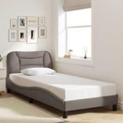 vidaXL Bed Frame without Mattress "Hvar" Taupe 90x190 cm Fabric