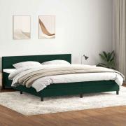 vidaXL Resårsäng med madrass mörkgrön 180x220 cm sammet