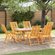 vidaXL Trädgård Stol 6 pcs Brun 57 x 72 x 109 cm Massivt Akaciaträ