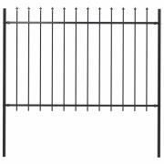 vidaXL Trädgårdsstaket med spjutspets stål 181x120 cm svart