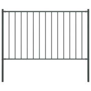 vidaXL Staketpanel med stolpar pulverlackerat stål 1,7x1 m antracit