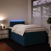 vidaXL Ramsäng med madrass blå 120x190 cm sammet