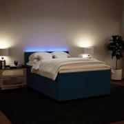 vidaXL Ramsäng med madrass blå 140x190 cm sammet