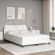 vidaXL Bed Frame without Mattress "Zadar" White 140x200 cm Faux Leathe...