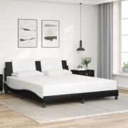 vidaXL Bed Frame without Mattress "Zadar" Black and White 180x200 cm F...