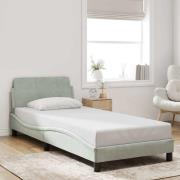 vidaXL Bed Frame "Dover" Light Grey 90x200 cm Velvet