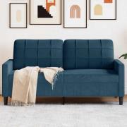 vidaXL 2-sitssoffa blå 140 cm sammet