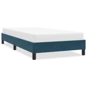 vidaXL Sängram utan madrass mörkblå 90x210 cm sammet