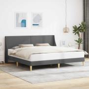 vidaXL Sängram med huvudgavel Mörkgrå 180 x 200 cm Sammet
