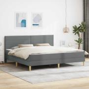 vidaXL Sängram med madrass med madrass Mörkgrå 180 x 200 cm tyg