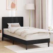 vidaXL Sängram med huvudgavel Svart 100 x 200 cm Sammet