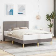 vidaXL Sängram med huvudgavel Taupe 120 x 190 cm Tyg