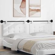 vidaXL Hängande Huvudgavel Väggmonterad Vit 210 x 55 x 5 cm tyg