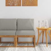 vidaXL Utomhus Mellansoffa Massivt Akaciaträ Naturfärg