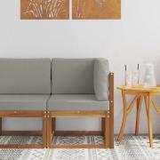 vidaXL Utehörnsoffa Massivt Akaciaträ Naturfärg