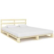 vidaXL Pallsäng utan madrass 160x200 cm massiv furu