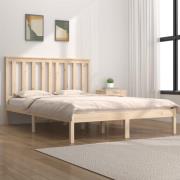 vidaXL Sängram massiv furu 135x190 cm