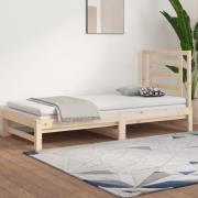 vidaXL Utdragbar dagbädd 2x(90x200) cm massiv furu