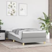 vidaXL Boxspring-sängram ljusgrå 90x190 cm tyg